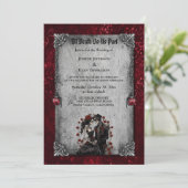Dark Romantic Floral Gothic Hochzeit Einladung (Stehend Vorderseite)