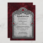 Dark Romantic Floral Gothic Hochzeit Einladung (Vorne/Hinten)