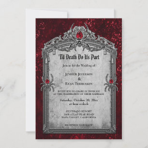 Dark Romantic Floral Gothic Hochzeit Einladung