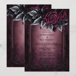 Dark Romantic Floral Gothic Hochzeit Einladung