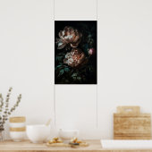 Dark Romantic Floral Oil Painting Poster (Küche)
