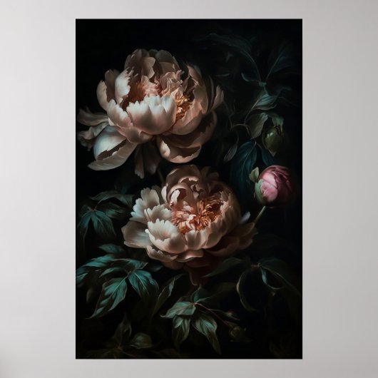 Dark Romantic Floral Oil Painting Poster (Vorne)