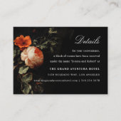 Dark Romantic Floral Painting Dutch Masters Detail Visitenkarte (Vorderseite)