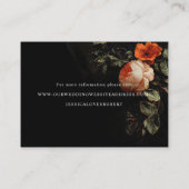 Dark Romantic Floral Painting Dutch Masters Detail Visitenkarte (Rückseite)