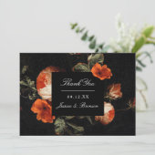 Dark Romantic Floral Rose Dutch Wedding Vielen Dan Einladung (Stehend Vorderseite)