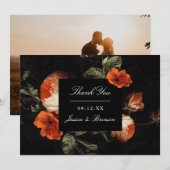 Dark Romantic Floral Rose Dutch Wedding Vielen Dan Einladung (Vorne/Hinten)
