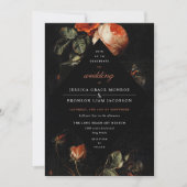 Dark Romantic Floral Rose Holländische Master Wedd Einladung (Vorderseite)
