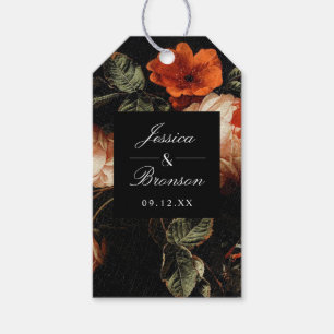 Dark Romantic Floral Rose Holländische Master Wedd Geschenkanhänger