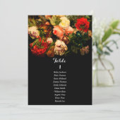 Dark romantic floral wedding seating chart card einladung (Stehend Vorderseite)