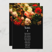 Dark romantic floral wedding seating chart card einladung (Vorne/Hinten)