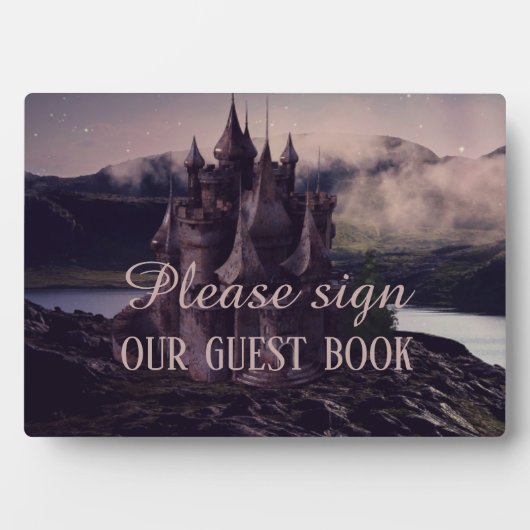 Dark Romantic Gothic Castle Guestbook Fotoplatte (Vorderseite)