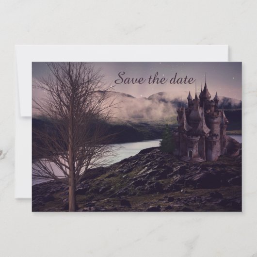 Dark Romantic Gothic Castle Save The Date (Vorderseite)