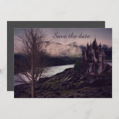 Dark Romantic Gothic Castle Save The Date (Vorne/Hinten)