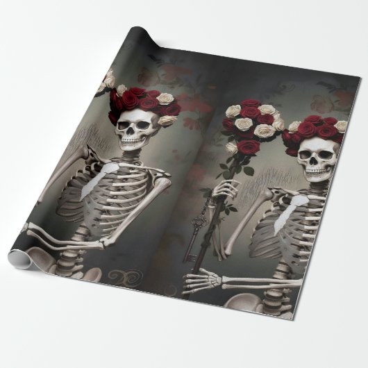 Dark Romantic Gothic Design Geschenkpapier (Ungerollt)
