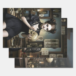 Dark Romantic Gothic Design Geschenkpapier Set