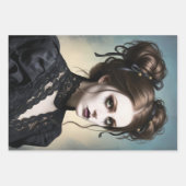 Dark Romantic Gothic Design Geschenkpapier Set (Vorderseite 3)