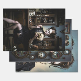 Dark Romantic Gothic Design Geschenkpapier Set