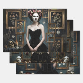 Dark Romantic Gothic Design Geschenkpapier Set
