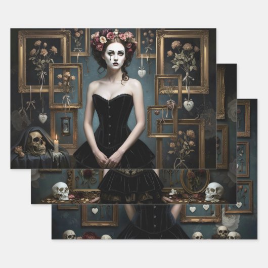 Dark Romantic Gothic Design Geschenkpapier Set (Set)