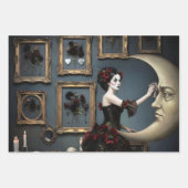 Dark Romantic Gothic Design Geschenkpapier Set (Vorderseite)