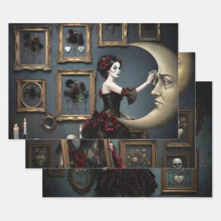Dark Romantic Gothic Design Geschenkpapier Set