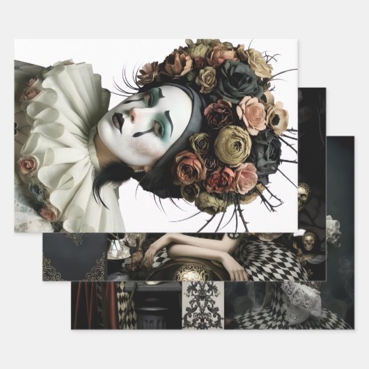 Dark Romantic Gothic Design Geschenkpapier Set (Set)