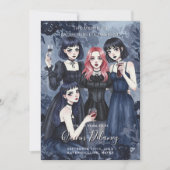 Dark Romantic Gothic Girl Bachelorette Party Einladung (Vorderseite)