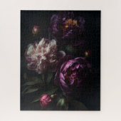 Dark Romantic Lila Peonies Blume Bouquet Puzzle (Vertikal)