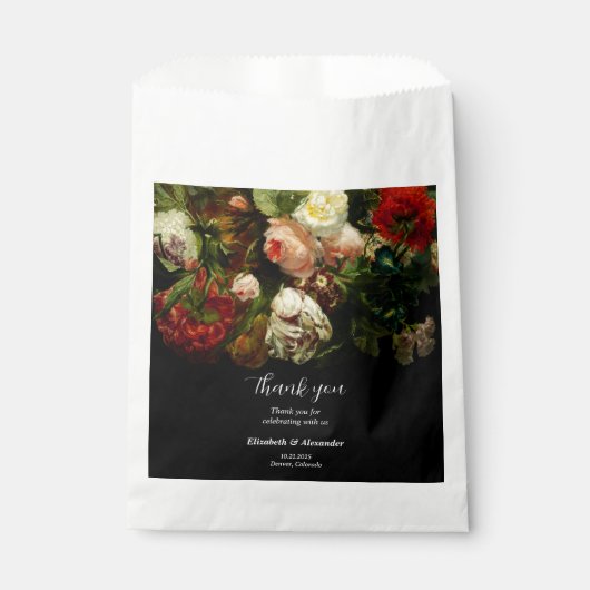 Dark romantic moody elegant floral flowers wedding geschenktütchen (Vorderseite)