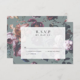 Dark Romantic Moody Floral UAWG Wedding Cards RSVP Karte
