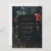 Dark Romantic Moody Floral Wedding Foto Save The Date (Vorderseite)