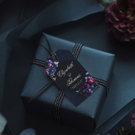 Dark Romantic Moody Florals Gothic Black Wedding Geschenkanhänger