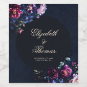 Dark Romantic Moody Florals Gothic Black Wedding Weinetikett (Einzelnes Label)