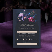 Dark Romantic Moody Florals Jewel Black Wedding