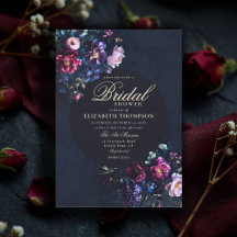 Dark Romantic Moody Florals Jewel Bridal Shower