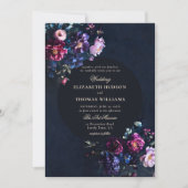 Dark Romantic Moody Florals Jewel Tones Wedding Einladung (Vorderseite)