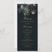 Dark Romantic Moody Florals Peony Wedding Programm (Vorderseite)