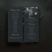 Dark Romantic Moody Florals Peony Wedding Programm