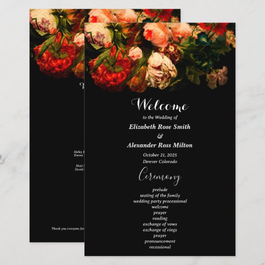 Dark romantic moody hübsche blumengeschmückte Hoch (Vorne/Hinten)