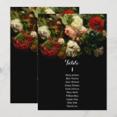 Dark romantic moody wedding seating chart card einladung (Vorne/Hinten)