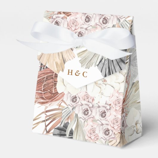 Dark Romantic Pampas Dried Grass Floral Elegant Geschenkschachtel (Vorderseite)