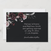 Dark Romantic Roses Black Wedding Save The Date (Rückseite)