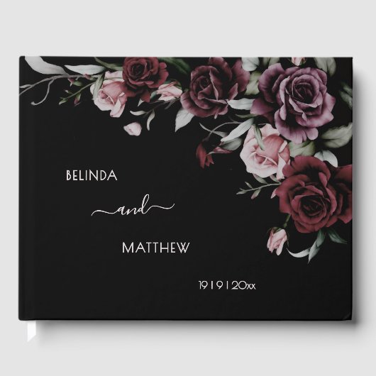 Dark Romantic Roses | Wedding Gästebuch (Vorderseite)
