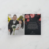 Dark Romantic Roses | Wedding Photo Thank You Dankeskarte (Innenseite)