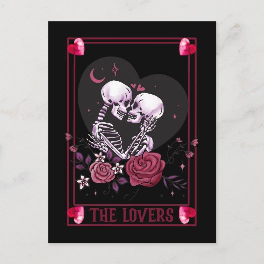 Dark Romantic Valloween Valentine Postkarte (Vorderseite)