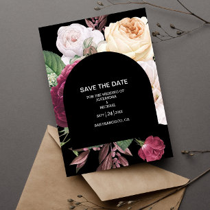 Dark Romantic Watercolor Floral Dutch Masters Save The Date