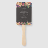 Dark Rose Botanical Fete Wedding Fächer (Rückseite)