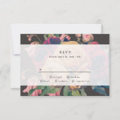 Dark Rose Botanical Fete Wedding RSVP Card (Vorderseite)
