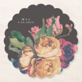 Dark Rose Botanical Fete Wedding Table Untersetzer (Vorderseite)