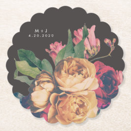 Dark Rose Botanical Fete Wedding Table Untersetzer